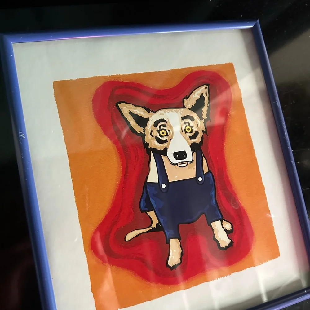 Ben Franklin Blue Dog collectors Print framed